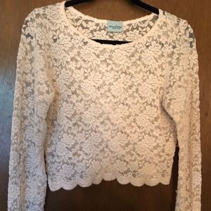 Audrey Lace Crop Long Sleeve Blouse